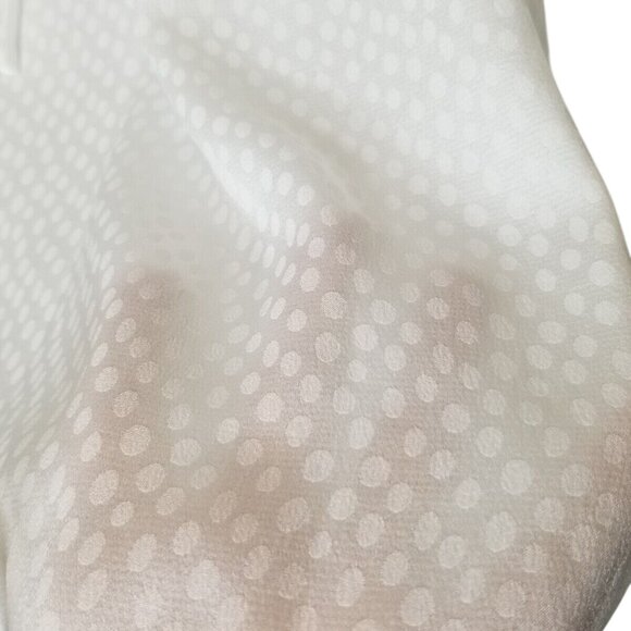 Kate Spade NWT White Fluid Jacquard Ruffle Blouse Womens XL Sheer Classy Classic - Picture 4 of 13